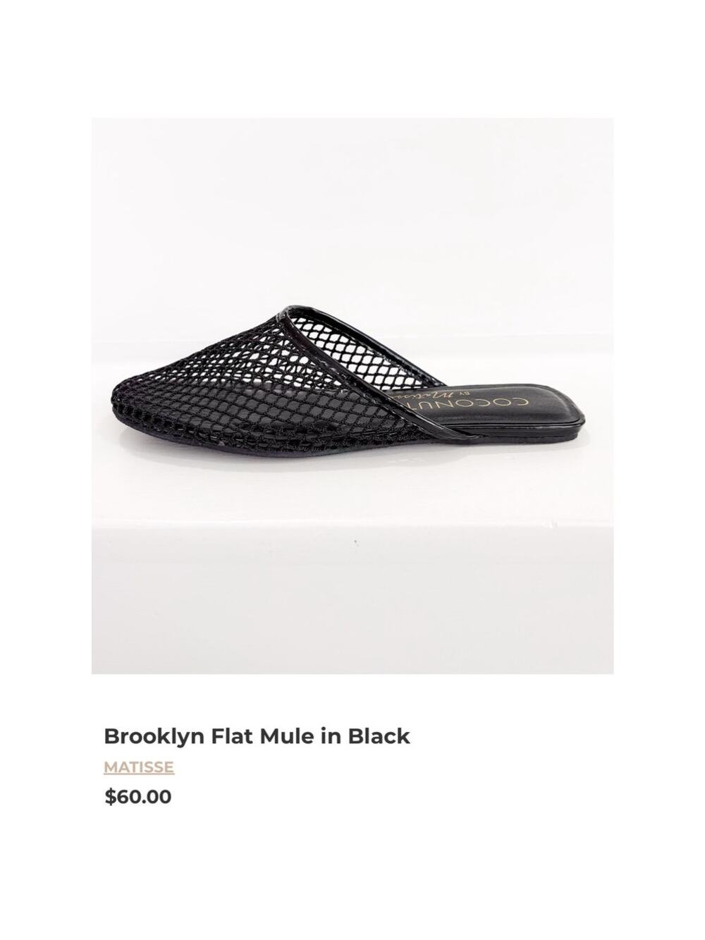 Matisse Black Mesh Women's Flats